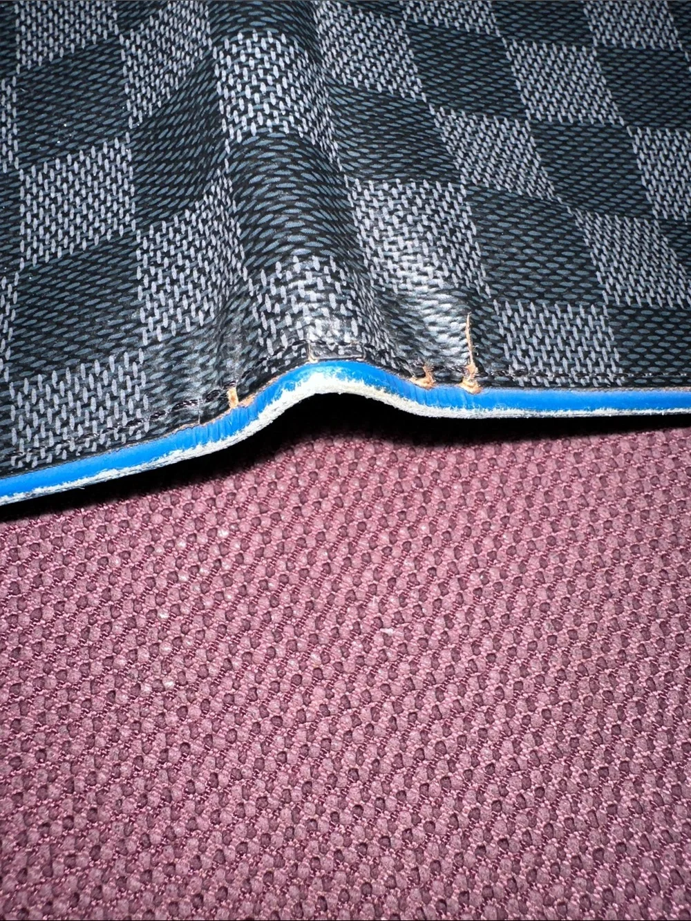 Louis Vuitton Graphite Coated Canvas & Blue Leather Long Brazza Wallet - Picture 5 of 9